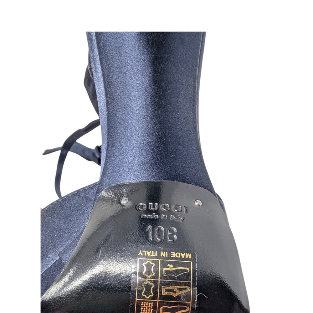 Gucci Vintage Tom Ford Final Collection 2004 Runway Silk Ankle Tie Platform 10 - Picture 11 of 16
